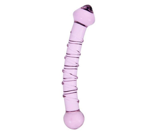 Clear Pink Glass Anal Toy