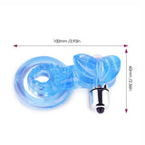 Clear Blue Vibrating Cockring with Ball Stretch
